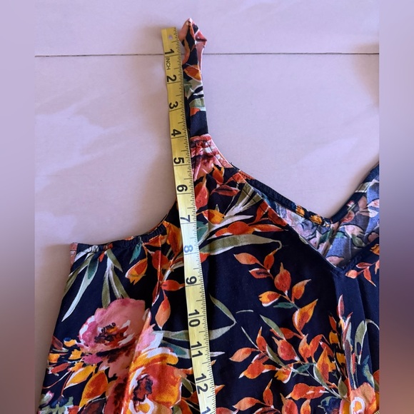 MSK brand maxi dress, size large, with a black background and a floral pattern - Picture 12 of 16